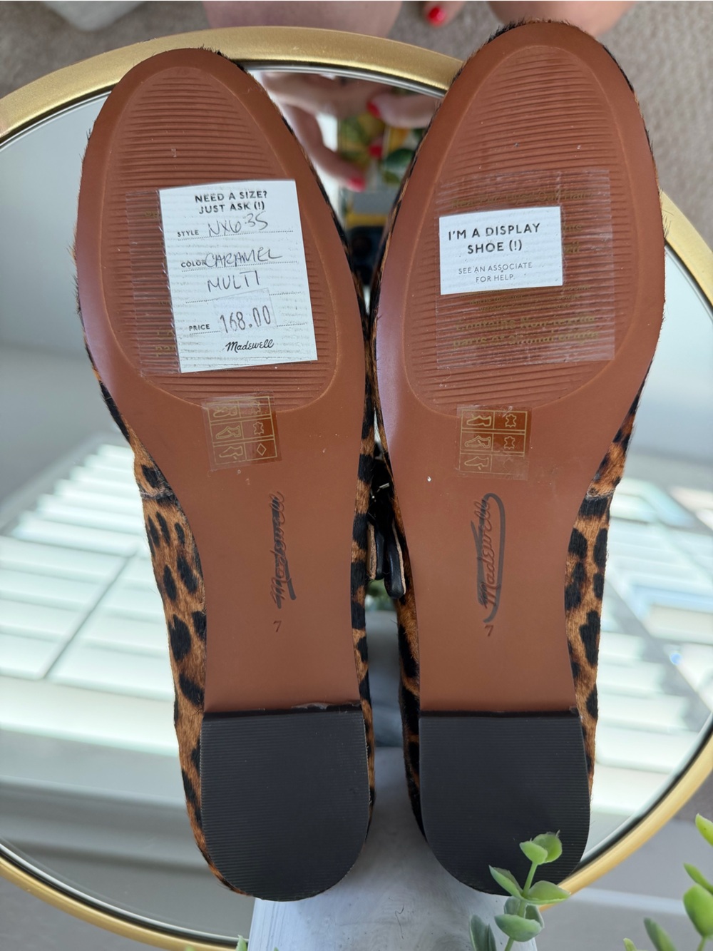 Madewell NX635 Haircalf Leopard Mary Jane Flats Size 7 NWOB - Picture 7 of 8